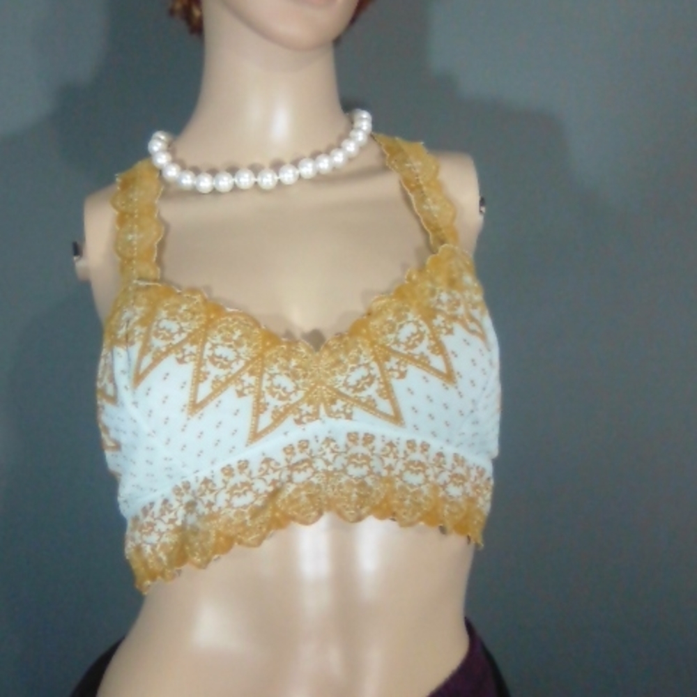 Free people bralette color mustard and light grey size M